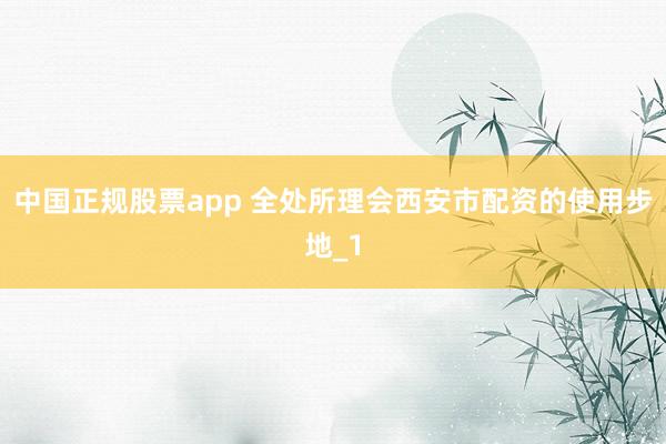 中国正规股票app 全处所理会西安市配资的使用步地_1