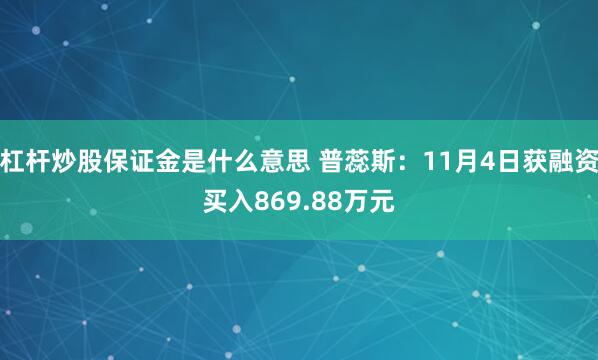 杠杆炒股保证金是什么意思 普蕊斯：11月4日获融资买入869.88万元