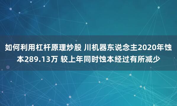 如何利用杠杆原理炒股 川机器东说念主2020年蚀本289.13万 较上年同时蚀本经过有所减少