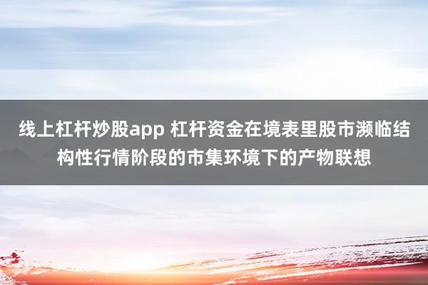 线上杠杆炒股app 杠杆资金在境表里股市濒临结构性行情阶段的市集环境下的产物联想